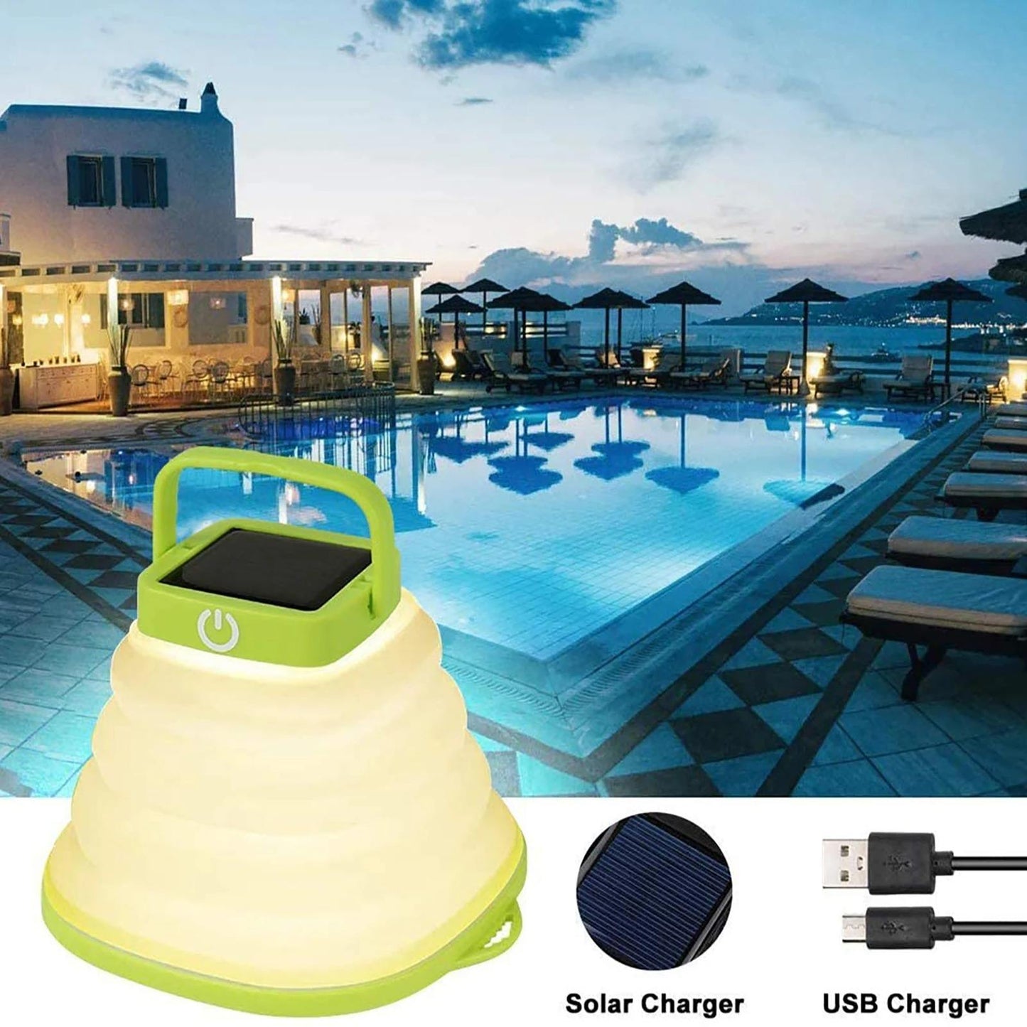 Solar Soft Adhesive Light Telescopic Light Solar Outdoor Camping Light Portable Folding Light LED Bubble Light