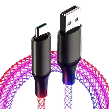Data cable car luminous breathing gradient PD60W 27W super fast charging suitable for Apple Android Type