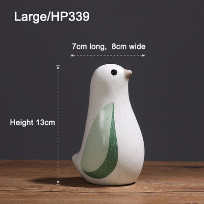 Home decoration small accessories Nordic creative cute ceramic bird ornaments Home living room Wine cabinet Room decoration