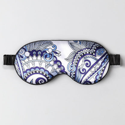 Double-Sided Imitation Silk Eye Mask Satin Silk Eye Protection Blackout Sleep Mulberry Silk Eye Mask Printed Spot Wholesale