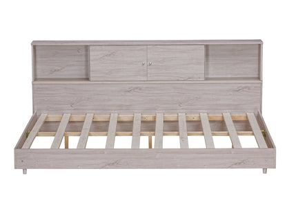 Full Size Daybed Frame with Storage Bookcases White Oak