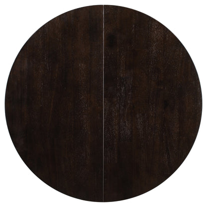 TREXM Farmhouse Round Extendable Dining Table with 16" Leaf Wood Kitchen Table (Espresso)
