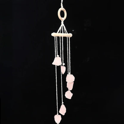 Natural crystal raw stone wind chime paper box set handmade DIY weaving home decoration car interior pendant