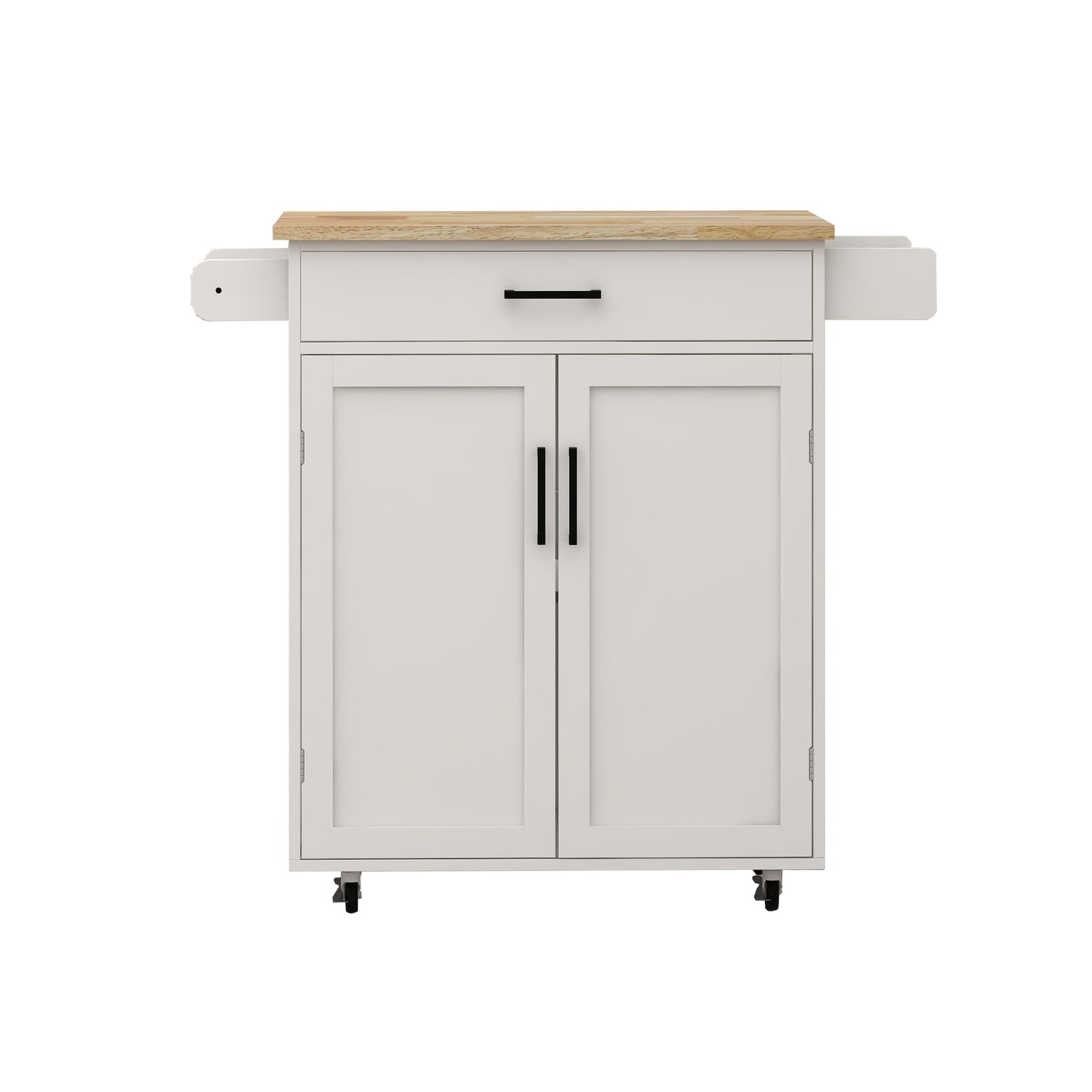Kitchen island rolling trolley cart with 1 drawer & 2 doors with storage racks & Adjustable Shelves & towel rack