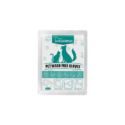 Pet Leave-In Cleaning Gloves Dog Bath Cat Clean Dry Cleaning Gloves Deodorizing Odor Removal