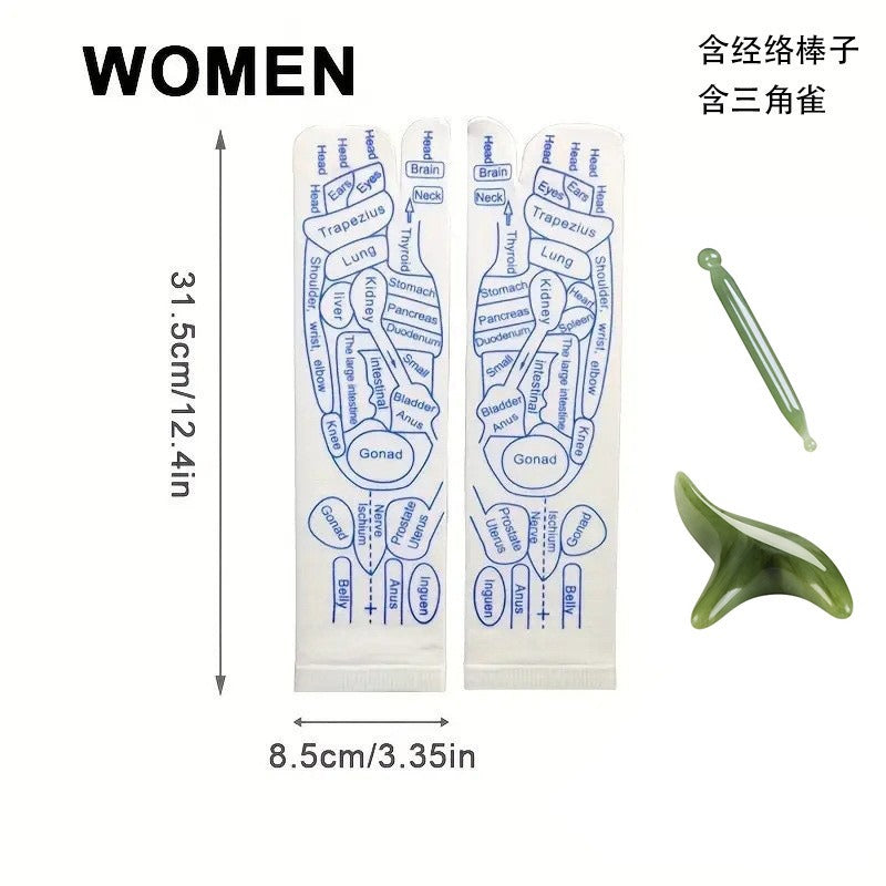 Reflexology Socks Women Foot Massage Meridian Acupoint Reflex Area Acupoint Socks And Foot Acupoint Illustration Socks for Foot