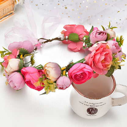 Bohemian floral hairband bride photo shoot bride hair accessories