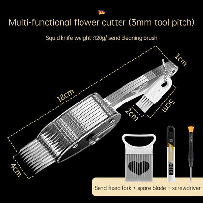 Squid Flower Cutting Knife Scallion Silk Cutting Knife Scalable Carving Tool Chicken Gizzard Waist Flower Knife