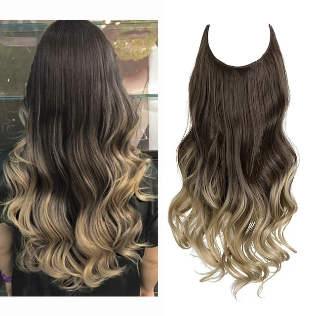 One-piece women's hair extension piece with abundant hair volume U-shaped fishing line invisible and natural long curly hair
