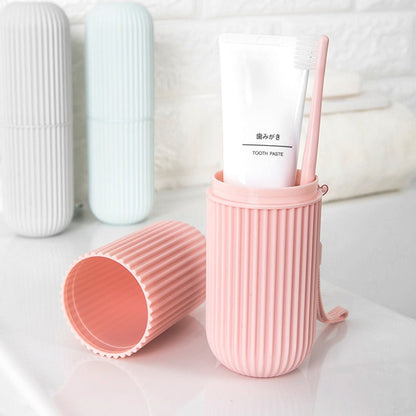 Plastic toothbrush box portable toothbrush cup brushing teeth mouthwash cup and dental cylinder