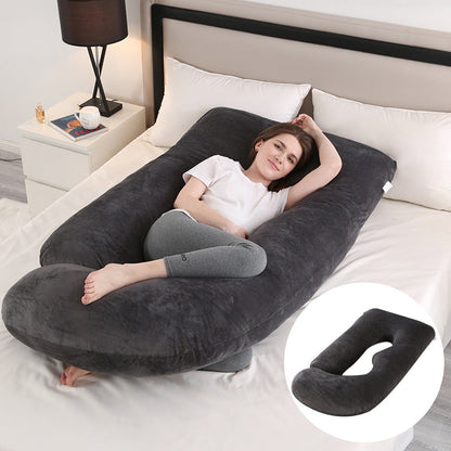 Pregnant women's pillow waist protection side sleeping slope pillow J-shaped pregnancy sleeping pillow