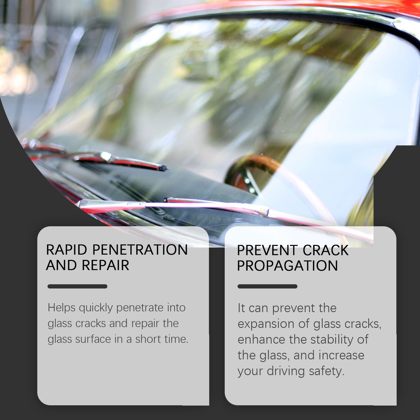 Glass Repair Kit Automotive Windshield Cracks Scratches Clear Vision Portable Adhesive