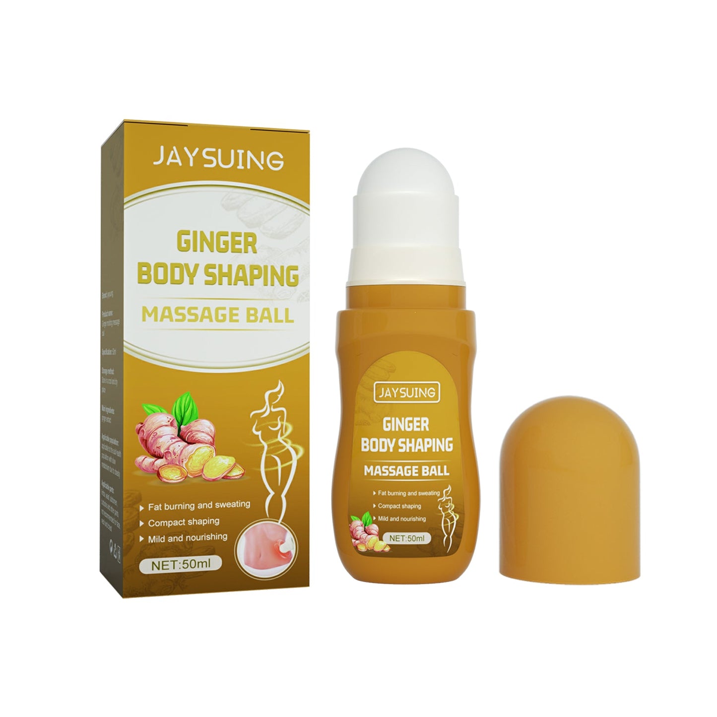 Ginger Body Shaping Massage Ball, Shape Slimming Lift Firming Skin Massage Ball