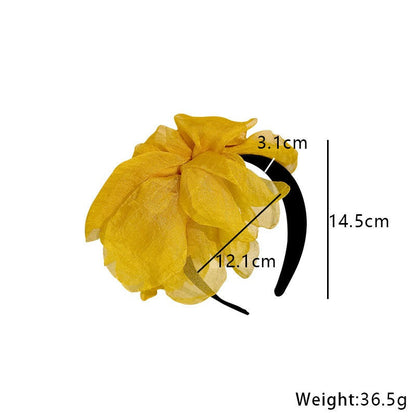 Oversized and exaggerated handmade fabric flower versatile headband