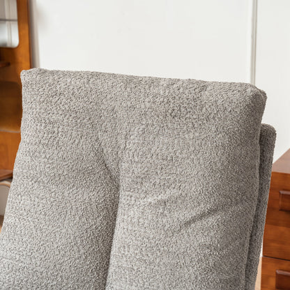 Accent Rocking Chair with Footrest High Back Rubber Wood Rocking Legs Bedroom Living Space