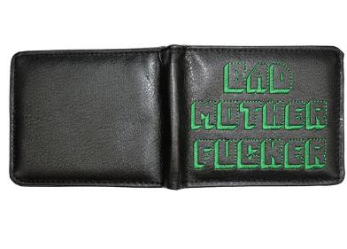 Pulp Fiction Jules Wallet with zipper Coin Pocket Bad Mother Letters Boys Wallet Card Holder Vintage Gift Purse