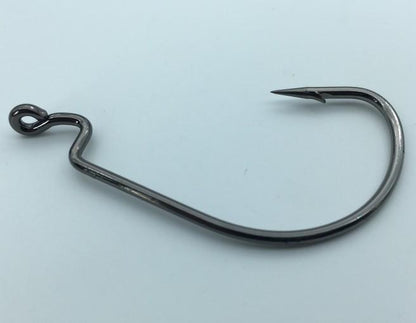 Rompin 20pcs/lot Black Nickel Crank Fishing Hooks High Carbon Steel Worm Sharp Barbed