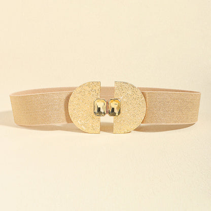 Women's Glittering Pearls Elastic Waist Belt