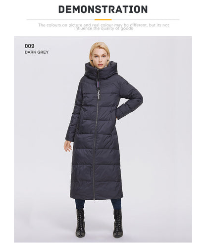Extra Long Hooded Thermal Windproof Coat