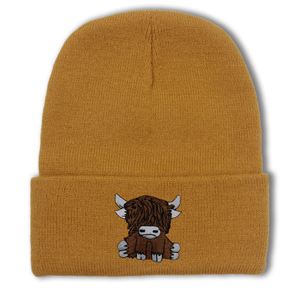 Cartoon Long Hair Yak Knitted Hat Winter Warm Wool