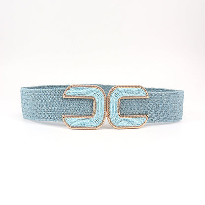 Women's Niche Straw Elastic Waistband