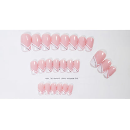 Oblique French Wearing Manicure Finished Fake Nails