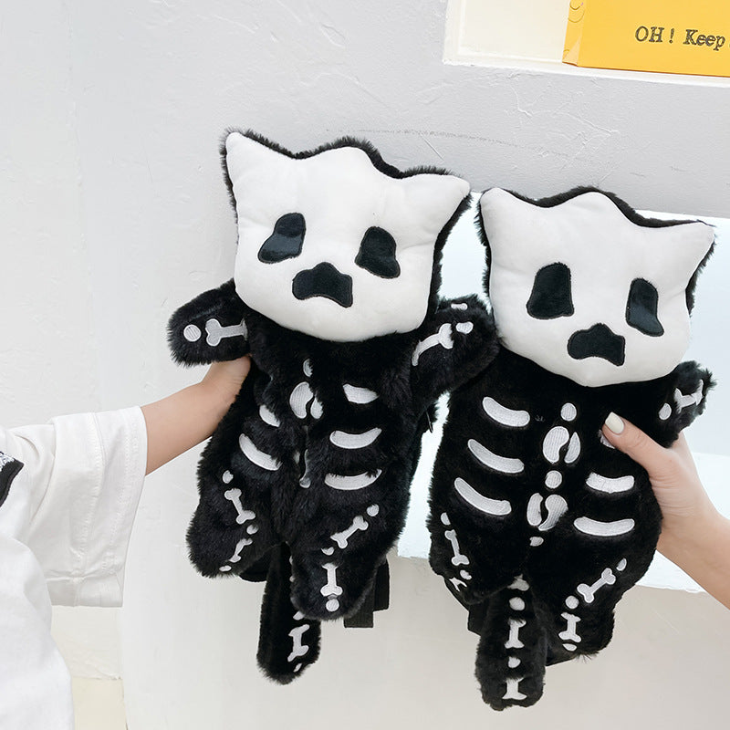 Cartoon Cute Children's Black Plush Backpack