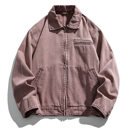 Retro Heavy Washed Overalls Jacket For Men And Women