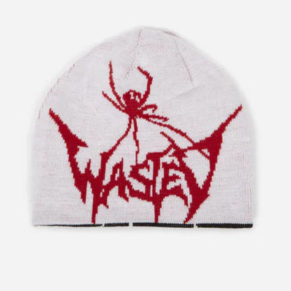 Knitted Spider Embroidered Autumn Winter Hat
