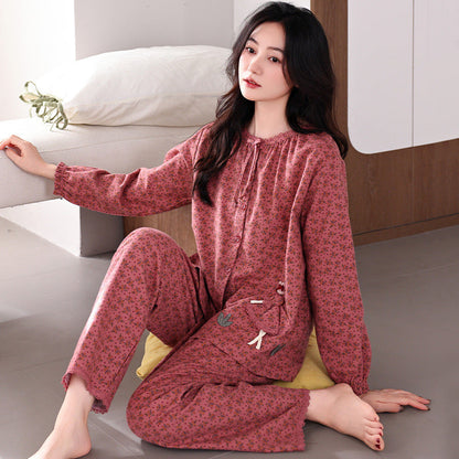 Fashion Women's Loose All Cotton Pajamas Suit