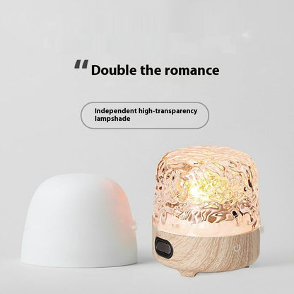 Dynamic Water Ripple Bluetooth Audio Simple Walnut Bedside Atmosphere Table Lamp