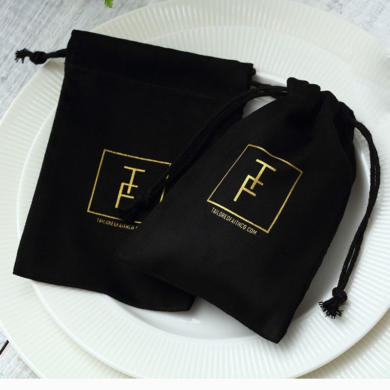 Flannel Drawstring Jewelry & Earphone Storage Bag