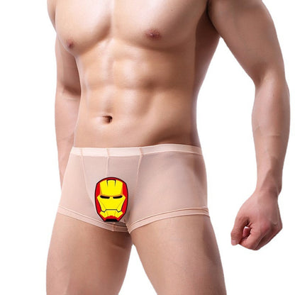 Men's Transparent Underwear Men's Mesh Breathable Big Boxer Underwear