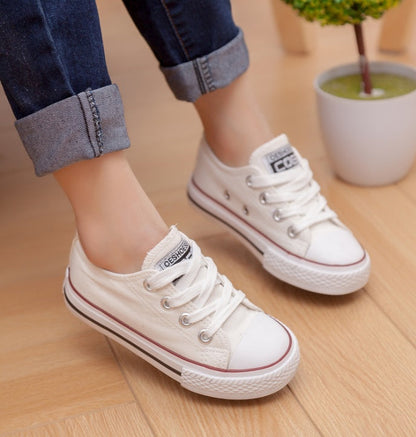 Canvas Shoes Non-slip Casual Shoes Student Parent-child Shoes New Baby Shoes White Shoes