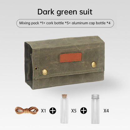 New Canvas Portable Bbq Outdoor Barbecue Seasoning Bottle Seasoning Bag Camping Picnic Seasoning Bottle Set