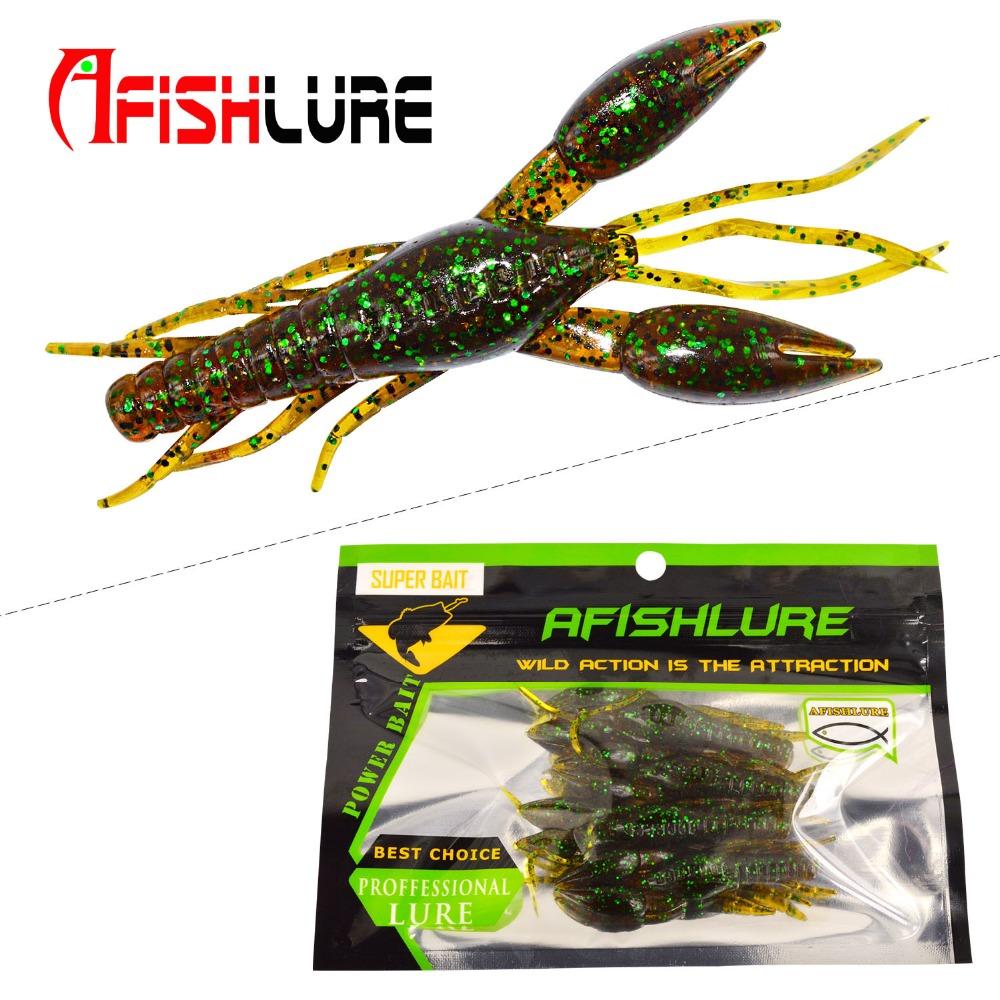 AFISHLURE 4pcs/lot  AR-14 hammer Crab clamp Shrimp 80mm 5.5g claw Bait artificial lure sauce green bait Swimbait Fake