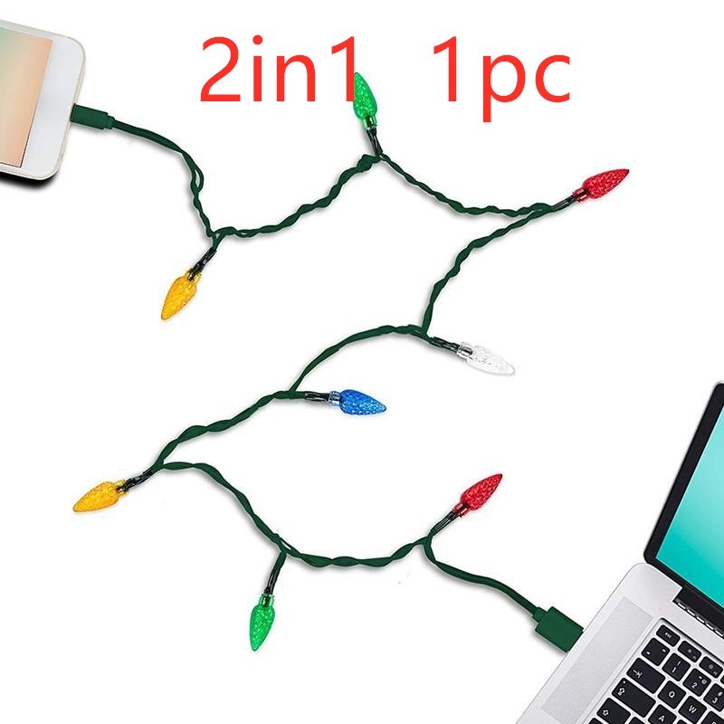 Christmas LED USB Charging Cable with Lights
