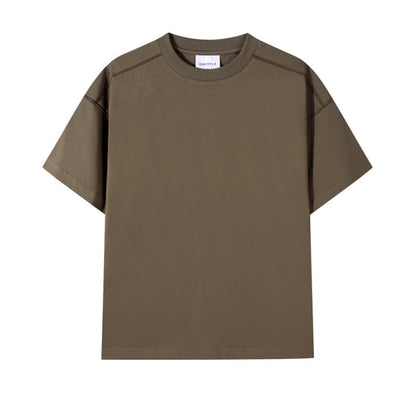 Retro Casual Contrast Color Line T-shirt