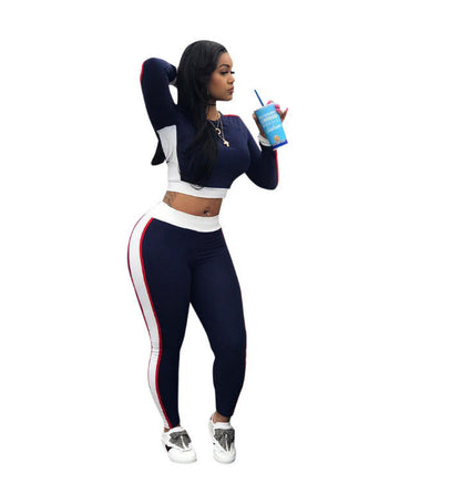 Hot sale big stripe sports suit