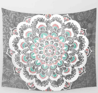 Green & Blue Mandala Tapestry - 210x150cm