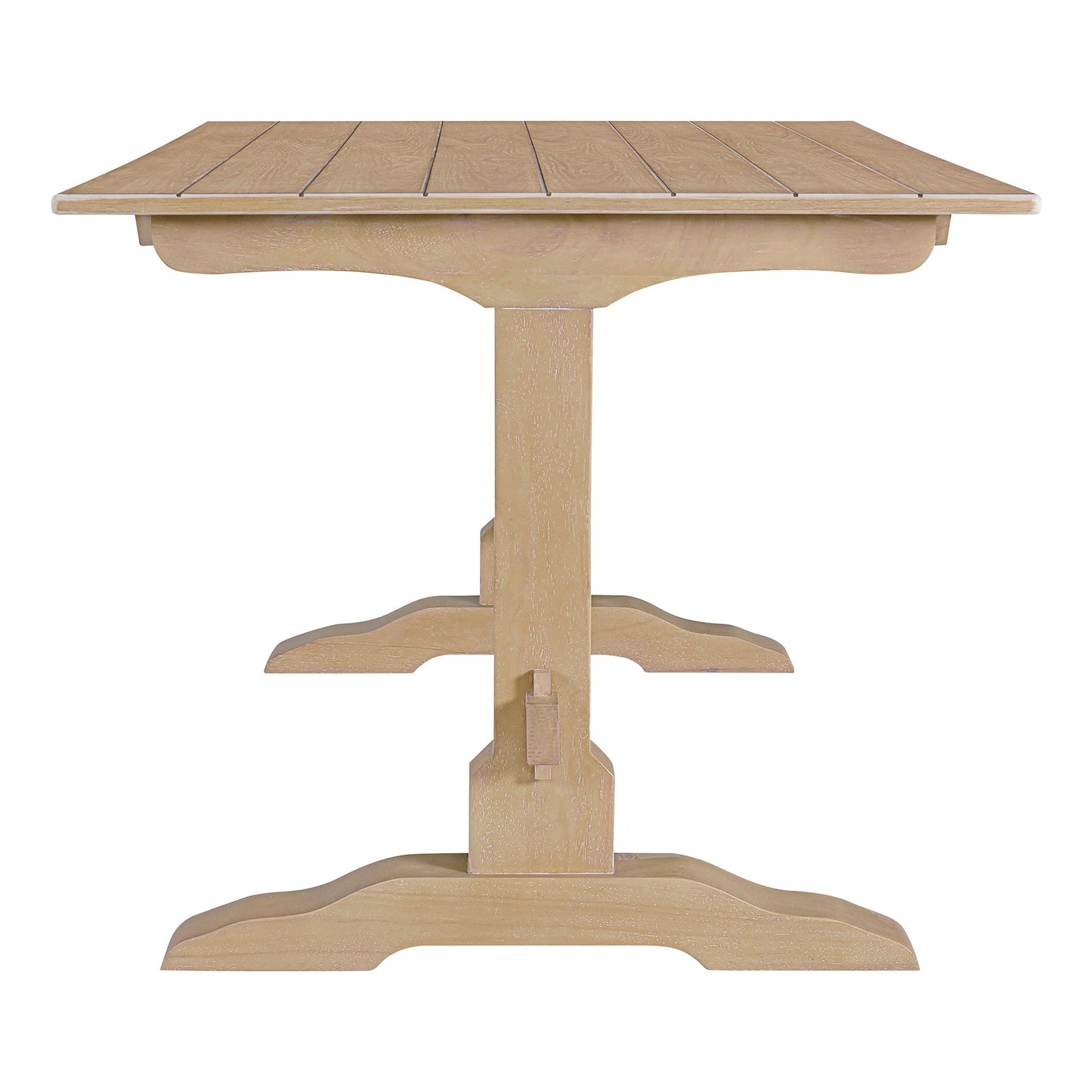 TREXM 3-piece retro dining table, rectangular stand table, and 2 4-person wooden stools (made of natural wood)