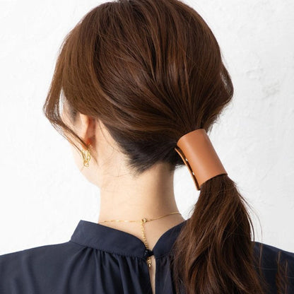 PU Leather Headband Ponytail Clip
