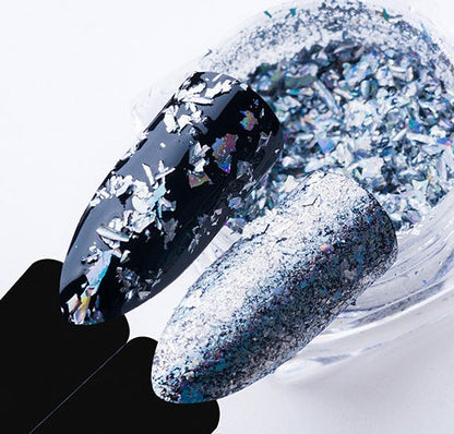 Aluminio Nail Flakes Glitters Oro Plata Rojo