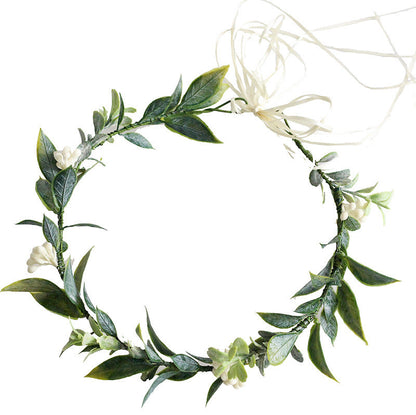 Minimalist Forest Flower Wreath Headflower Pregnant Women Spring Forest Shooting Green Plants Fresh Headwear Children's Festival Accessories