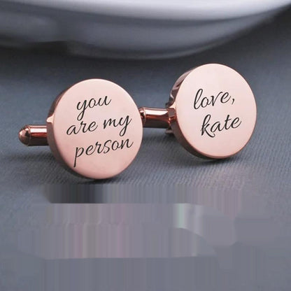 High-grade Suit Cufflinks Engraved Name Pattern