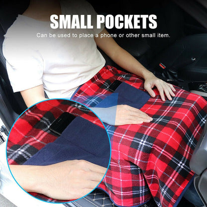 Portable USB Electric Heated Blanket Car Office Use Warm Blanket Heater With Pocketed Winter Home Baby Polyster Carpet 88x65cm