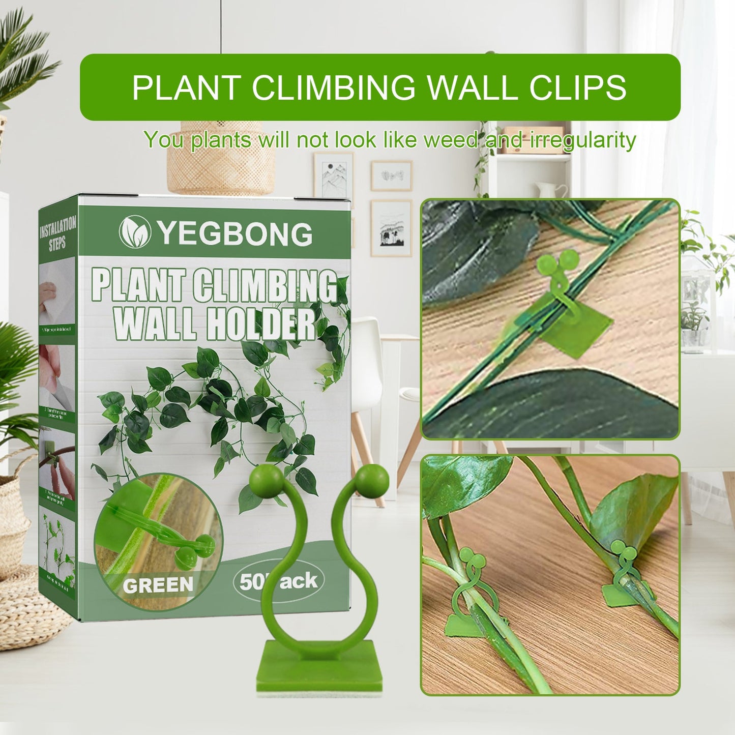 Plant Climbing Wall Holder, Household Vine Plant Wall Climbing Self-adhesive Retainer