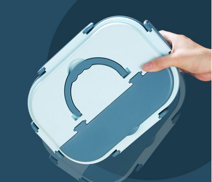 Stylish, simple, portable, large capacity 304 stainless steel two-compartment lunch box with bowl lunch box