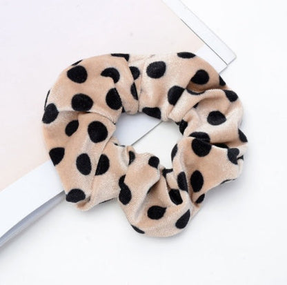 Vintage leopard spotted hair circle fabric hair accessory