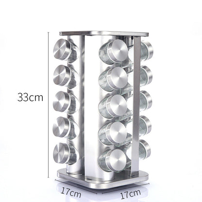 Kitchen articles rotating seasoning rack domestic rotating seasoning tank stainless iron spices seasoning box set